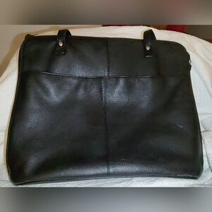 Latico Black Leather Zip Around Tote